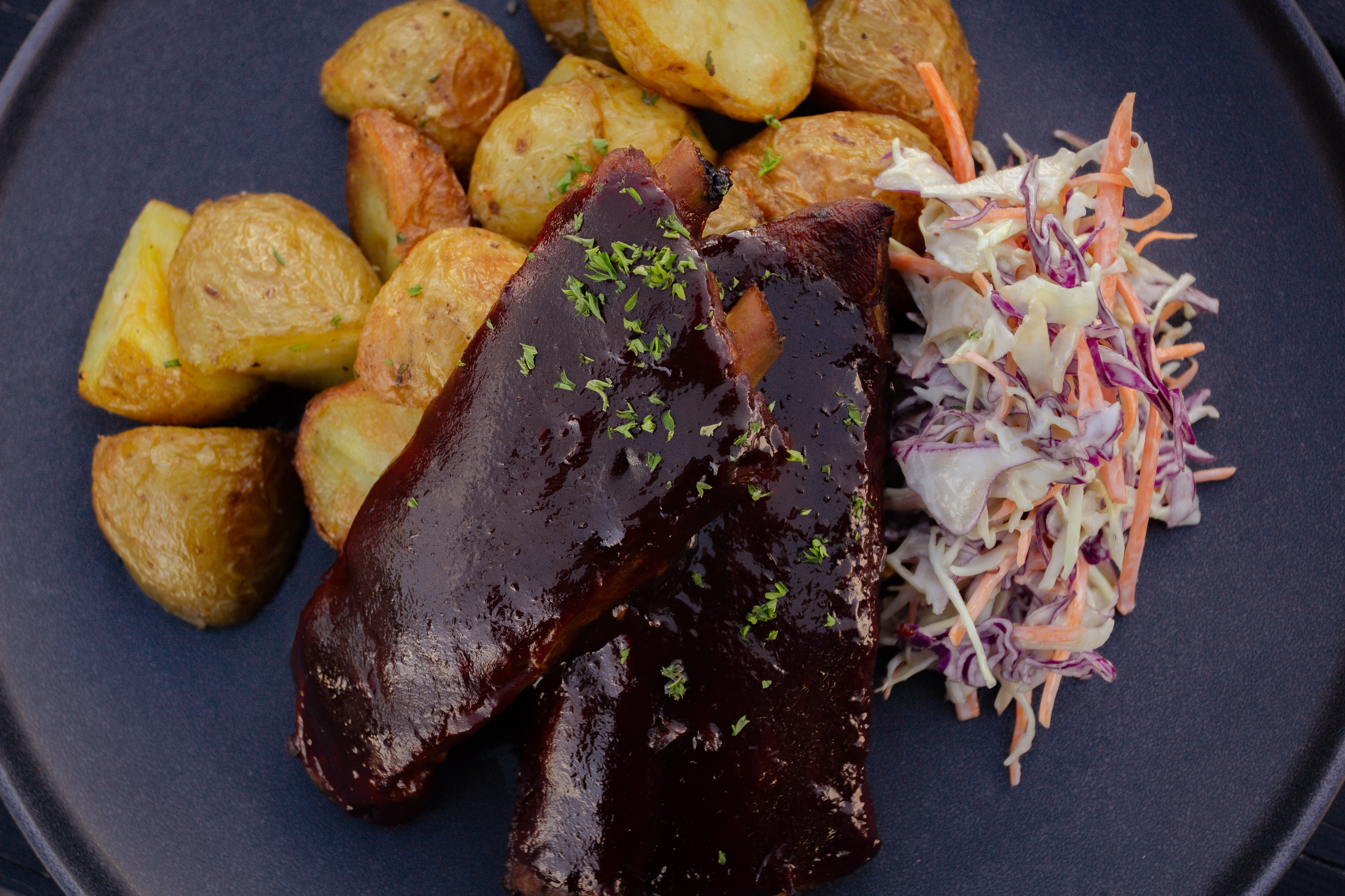 BBQ Ribs with Roasted Potatoes